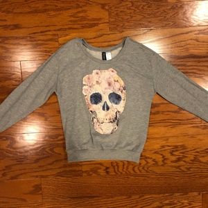 H&M Divided Gray Skull Sweatshirt